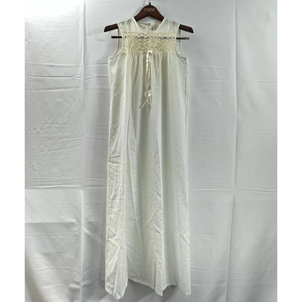 Vintage Prairie Nightgown Gee Gee Milica Mills Lace Maxi USA S